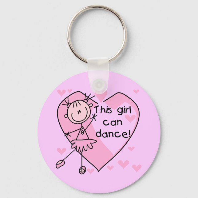 This Girl Can Dance T-shirts and Gifts Keychain (Front)