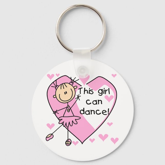 This Girl Can Dance T-shirts and Gifts Keychain (Front)