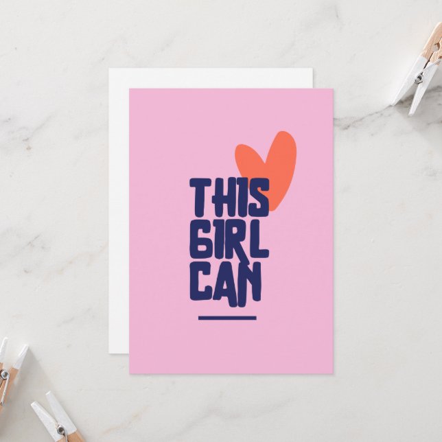 This girl can invitation (Front/Back In Situ)