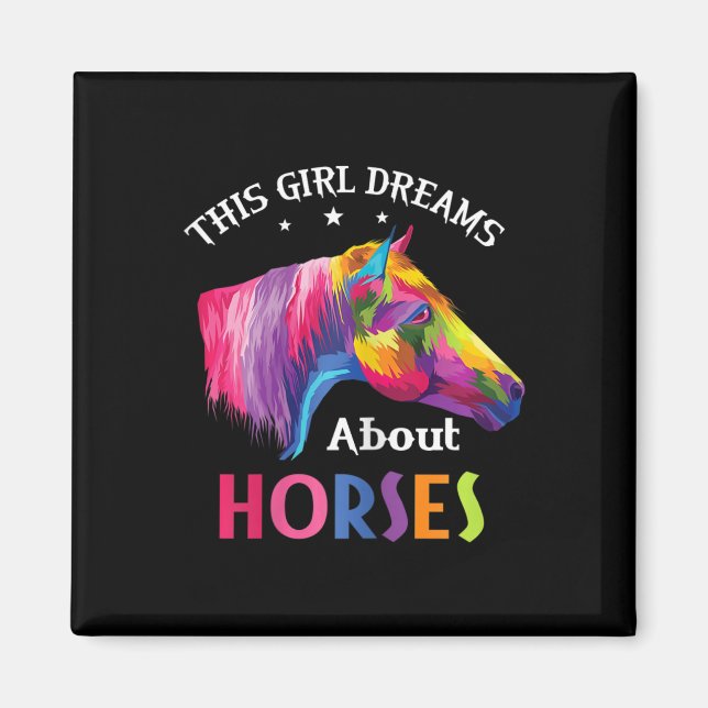 This Girl Dreams About Horses Horseback Riding Clo Magnet (Front)