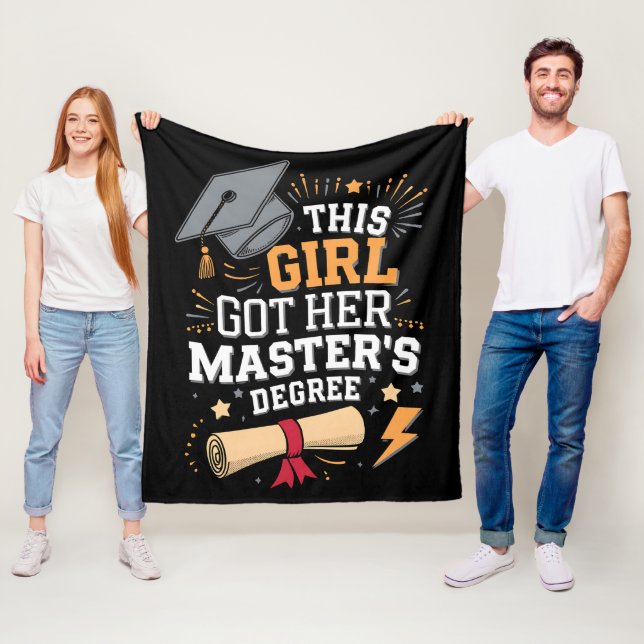 This Girl Got Her Master's Degree Graduation Fleece Blanket (In Situ)
