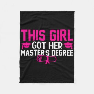 This Girl Got Her Masters Degree Graduation Master Fleece Blanket