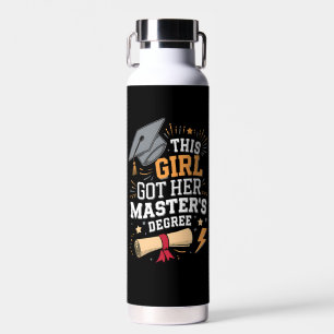 This Girl Got Her Master's Degree Graduation Water Bottle