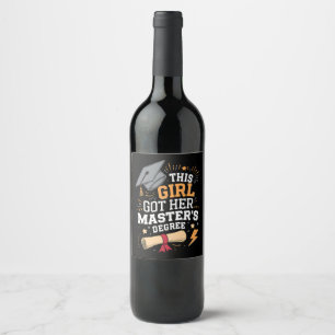 This Girl Got Her Master's Degree Graduation Wine Label