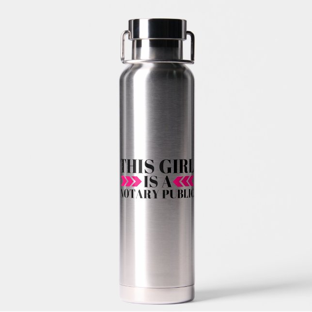This Girl Is A Notary Public water bottle (Back)