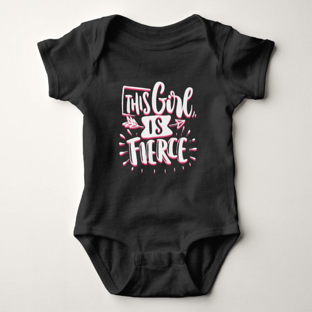 This Girl Is Fierce Girl Empowerment Baby Bodysuit (Front)
