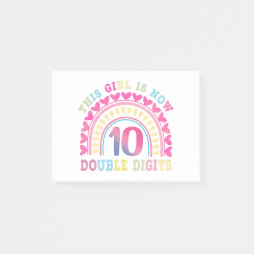 This Girl Is Now 10 Double Digits 10th birthday Post_it Notes