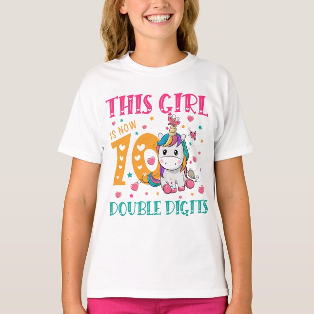 This Girl is Now 10 Double Digits 10th T-Shirt (Front)