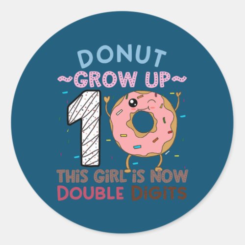 This Girl is Now Double Digits 10th Birthday Classic Round Sticker