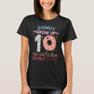 This Girl Is Now Double Digits 10th Birthday Donut T-Shirt
