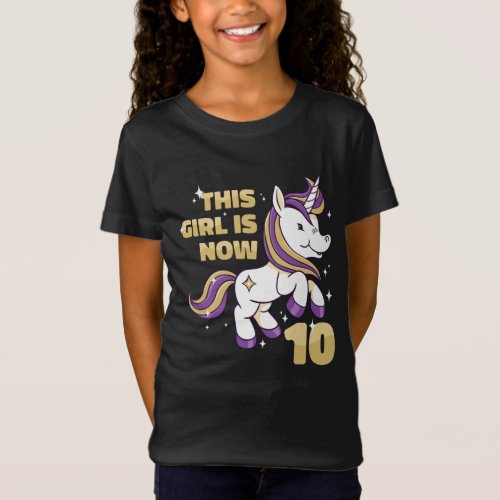 This Girl is Now Double Digits 10th Birthday girl T_Shirt