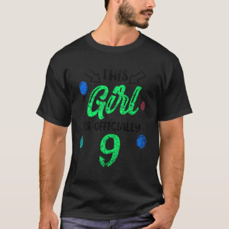 This Girl Is Officially 9 Years Old Age Birthday G T-Shirt