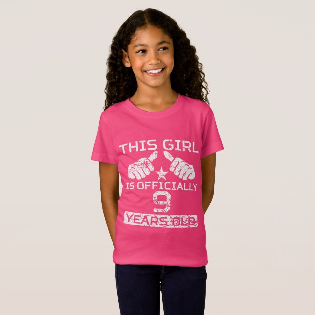 This Girl Is Officially 9 Years Old T-Shirt (Front Full)