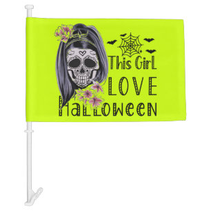 This Girl Love Halloween Car Flag