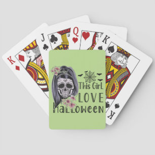 This Girl Love Halloween Poker Cards