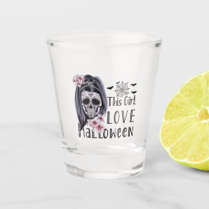 This Girl Love Halloween Shot Glass