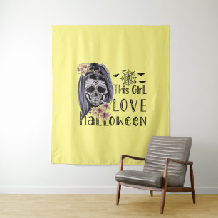 This Girl Love Halloween Tapestry