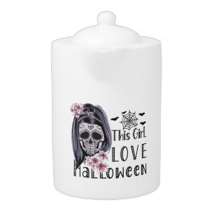 This Girl Love Halloween Teapot