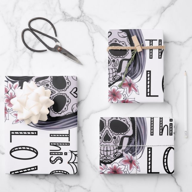 This Girl Love Halloween Wrapping Paper Sheets (Front)