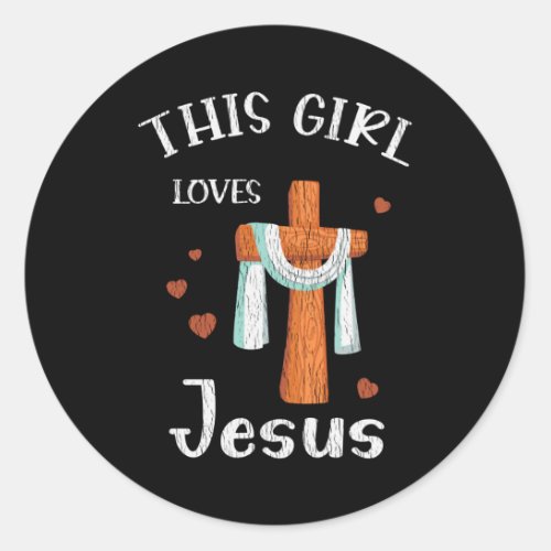 This Girl Love Jesus Teens Kids Women Christian Classic Round Sticker