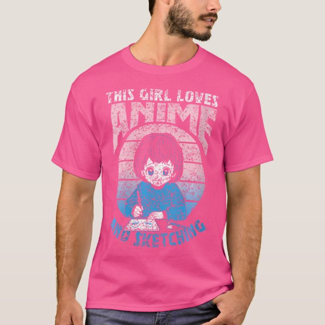 This Girl Loves Anime And Sketching Lover Sketch A T-Shirt (Front)