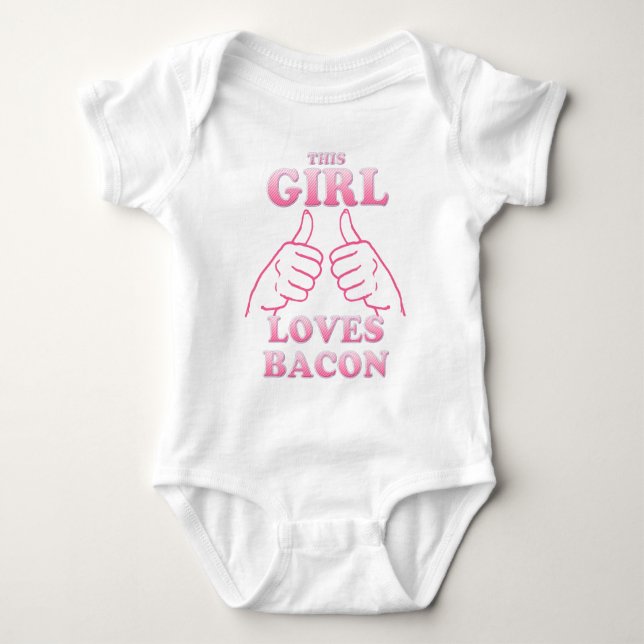 This GIRL Loves Bacon in Pink Baby Bodysuit (Front)