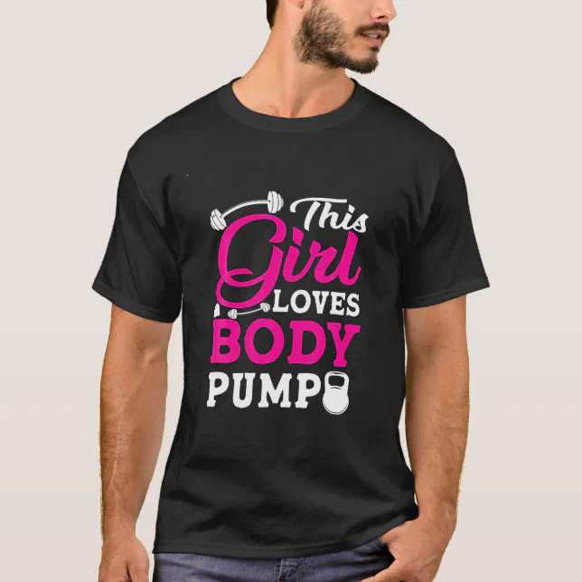 Zazzle This Girl Loves Body Pump Weightlifting Bodybuildi T Shirt Men s Size Adult S Black