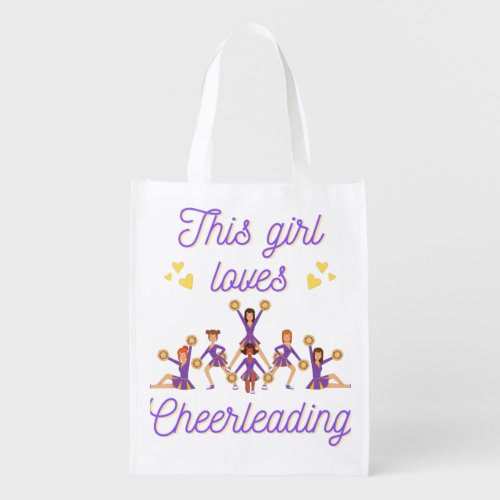 This Girl Loves Cheerleading Grocery Bag