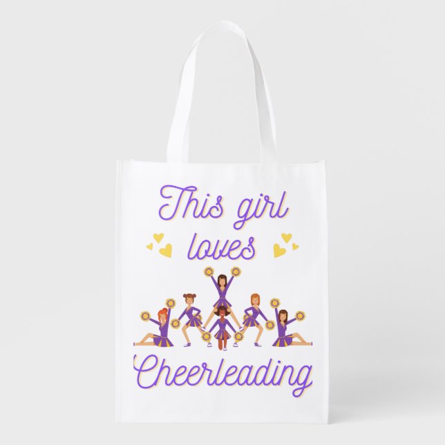This Girl Loves Cheerleading Grocery Bag (Front)