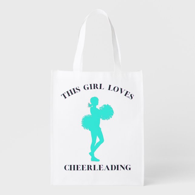 This Girl Loves Cheerleading  Grocery Bag (Front)