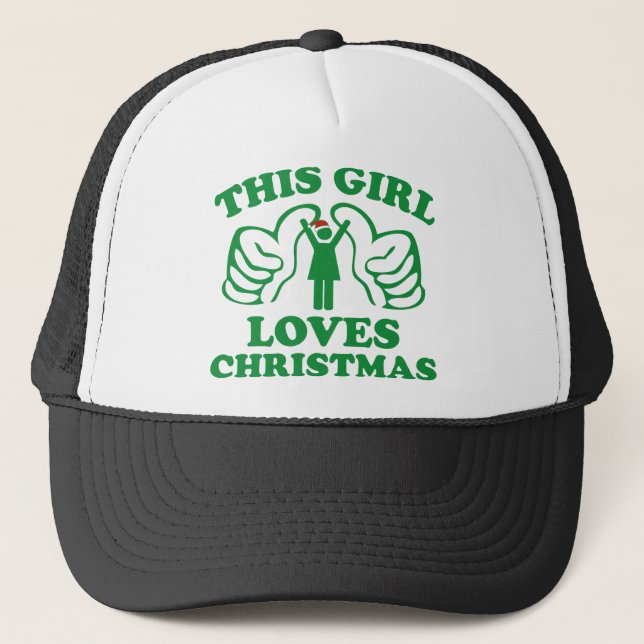 This Girl Loves Christmas Trucker Hat (Front)