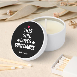 This Girl Loves Compliance Cute Gifts for Risk Mini Candle Favors
