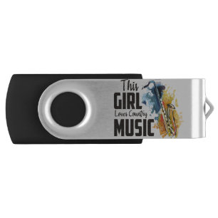 This Girl Loves Country Music Flash Drive