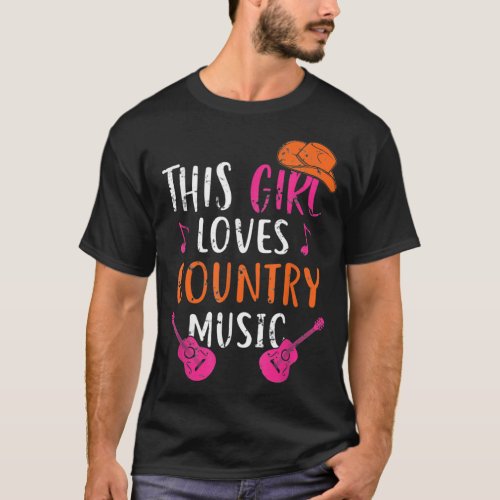 This Girl Loves Country Music Western Hat Musician T_Shirt