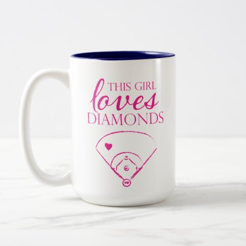 This Girl Loves Diamonds BaseballSoftball Mug