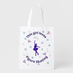 This Girl Loves Figure Skating   Grocery Bag
