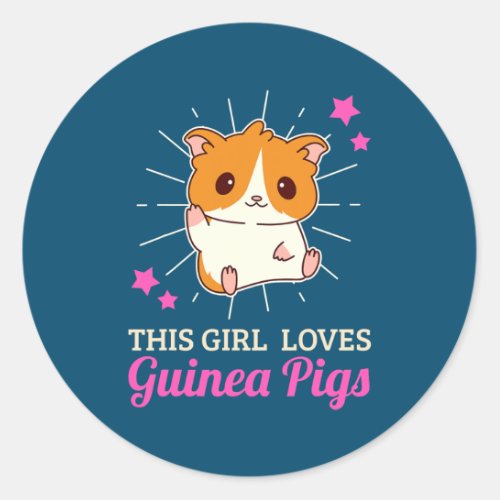This Girl Loves Guinea Pigs  Classic Round Sticker