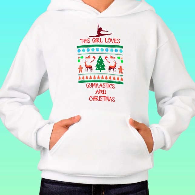 This Girl Loves Gymnastics and Christmas Hoodie (Creator Uploaded)