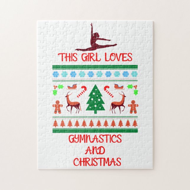 This Girl Loves Gymnastics and Christmas Jigsaw Puzzle (Vertical)