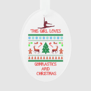This Girl Loves Gymnastics and Christmas Ornament