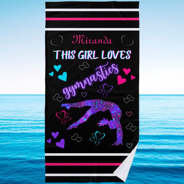 This Girl Loves Gymnastics Beach Towel (Creator Uploaded)