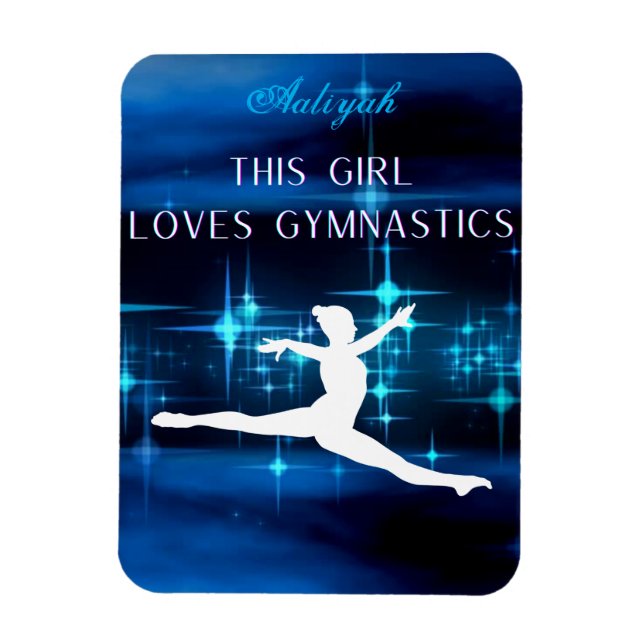 This Girl Loves Gymnastics Black, Blue, White  Magnet (Vertical)