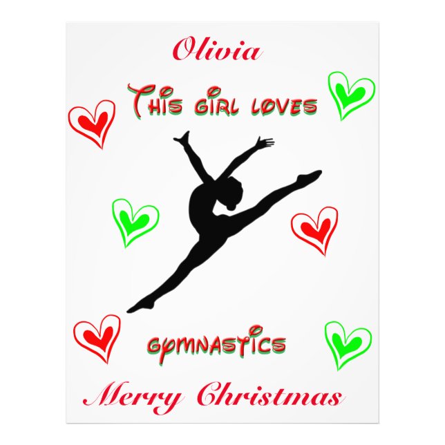 This Girl Loves Gymnastics Christmas Photo Print (Front)