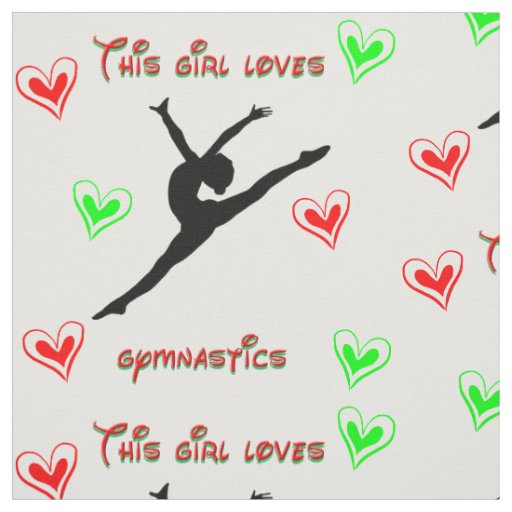 This Girl Loves Gymnastics Fabric