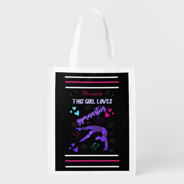 This Girl Loves Gymnastics Grocery Bag (Front)
