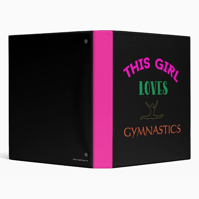 This Girl Loves Gymnastics Gymnast Quote 3 Ring Binder (Background)