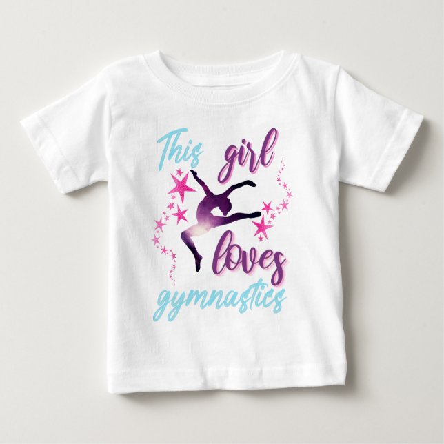 This Girl Loves Gymnastics Stars Leap Baby T-Shirt (Front)