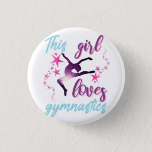 This Girl Loves Gymnastics Stars Leap Button