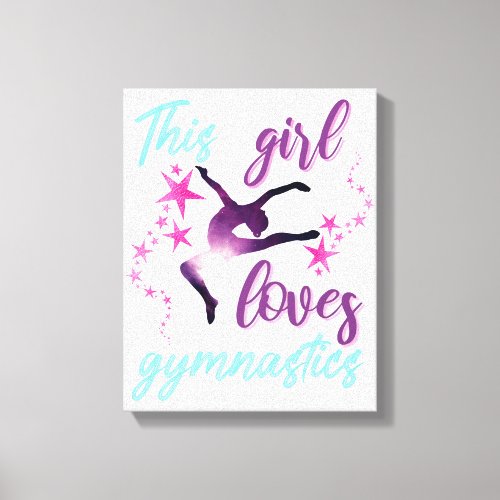 This Girl Loves Gymnastics Stars Leap Canvas Print