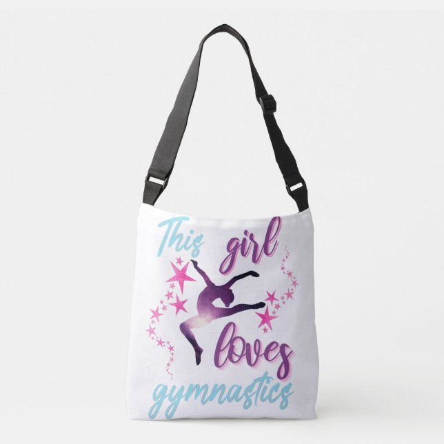 This Girl Loves Gymnastics Stars Leap Crossbody Bag (Front)